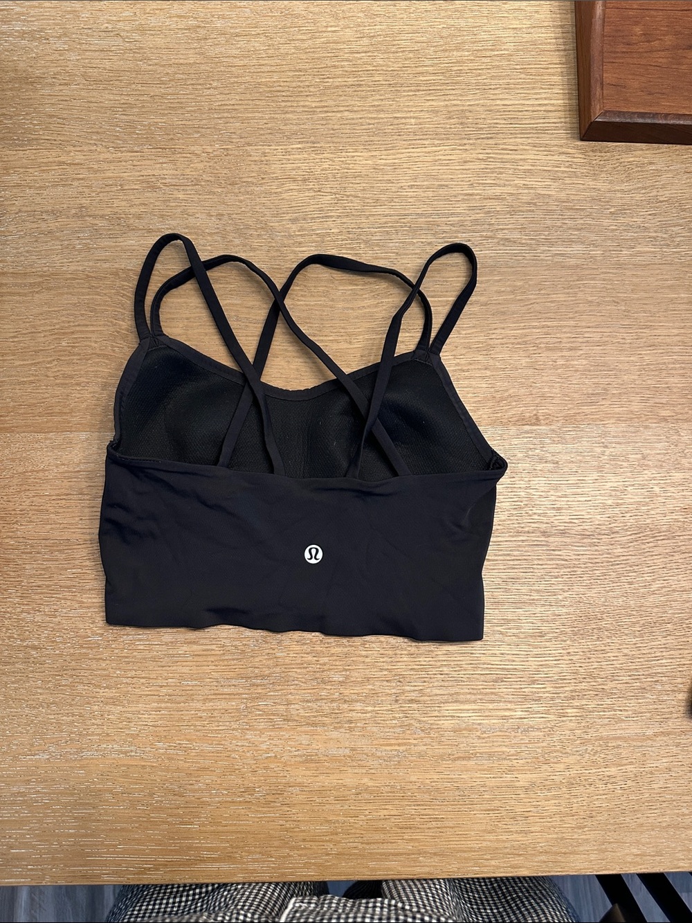 lululemon athletica Black Mesh Strappy Sports Bra